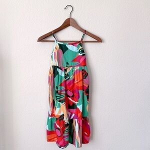 GAP Kids Multicolor Floral Tiered Tank Maxi Dress, size S